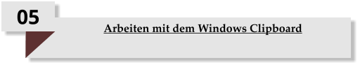 05 Arbeiten mit dem Windows Clipboard